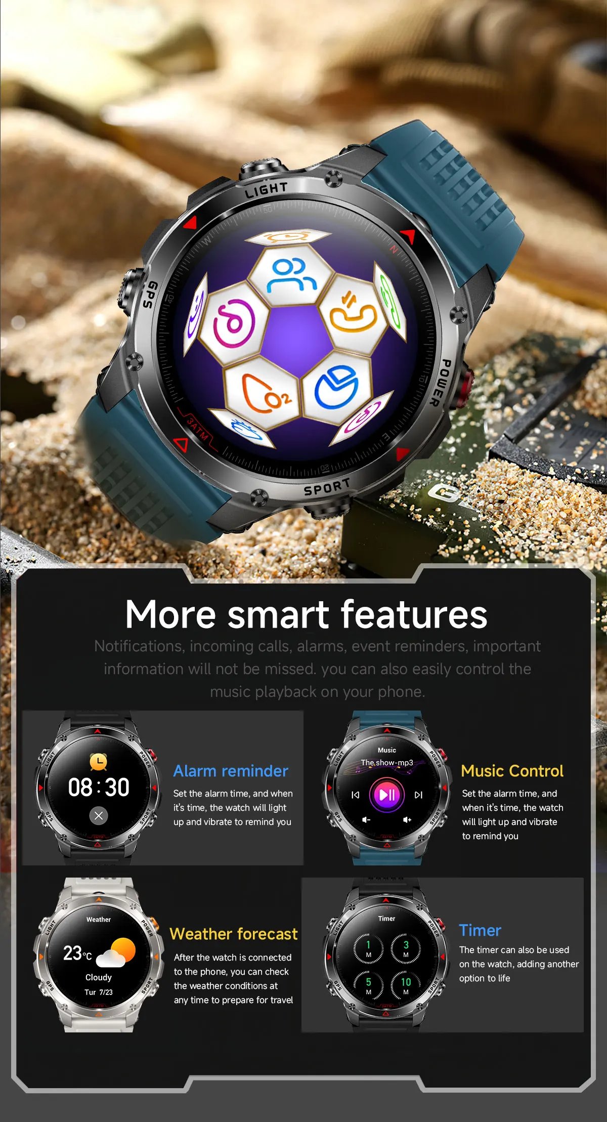2025 New Military GPS Smartwatches For Women Bluetooth Call Health Monitoring Clock 3ATM Waterproof Sports Fitness Bracelet Men