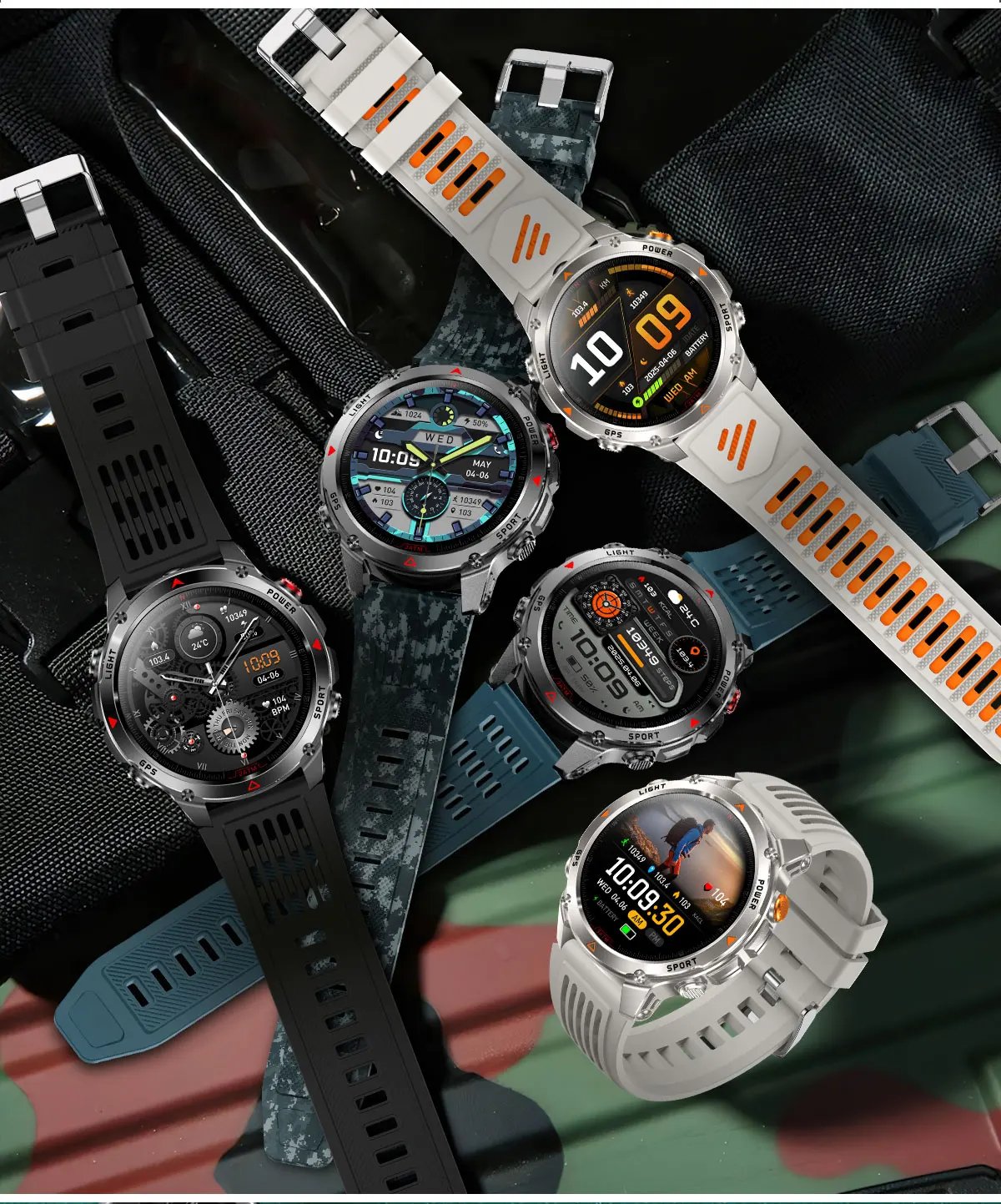 2025 New Military GPS Smartwatches For Women Bluetooth Call Health Monitoring Clock 3ATM Waterproof Sports Fitness Bracelet Men