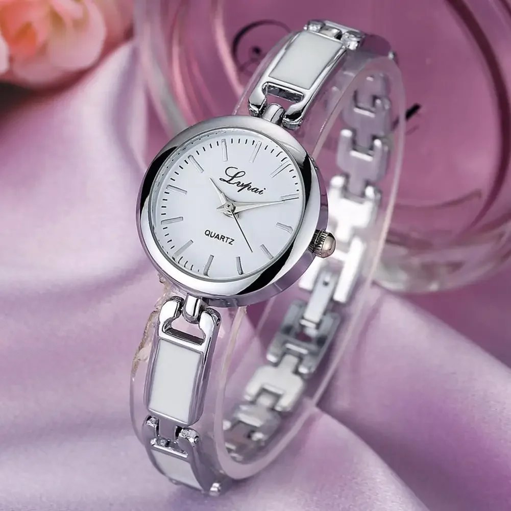 Women Quartz Watch Bracelet Round Hand Quartz Movement Elegant Gift Fashion Jewelry Ladies Girls Wristwatch Daily Wear