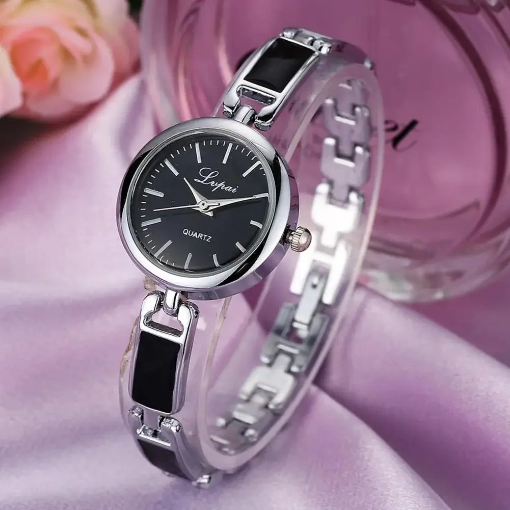 Women Quartz Watch Bracelet Round Hand Quartz Movement Elegant Gift Fashion Jewelry Ladies Girls Wristwatch Daily Wear