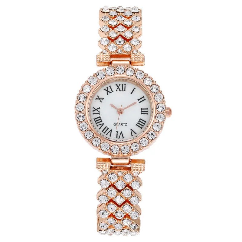 6PCS Set Women Watch Clock Roman Dial Luxury Brand Design Casual Ladies Quartz Wrist Watch Bracelet Set Women Montre Femme Reloj