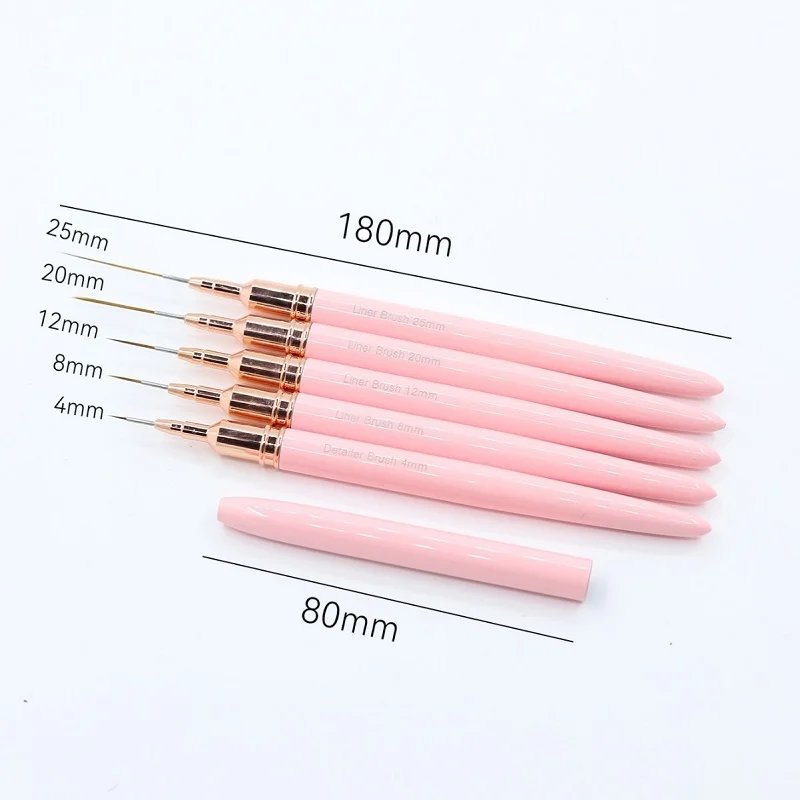 5 Pieces Set Liner Brush for Nail Art Painting,Fine Liner Brushes for Nails,Liner Nail Brush Set for Acrylic