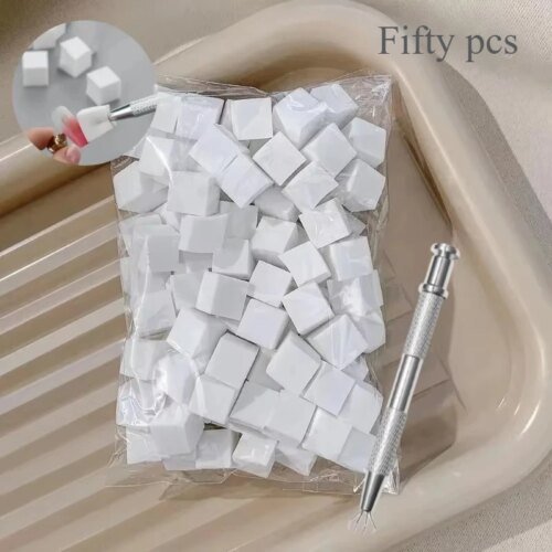 50Pcs Square Nail Art Sponge Set Gradient Nail Brushes Gel Polish Design Nail Sponge Grab Pen Manicure Supplies 229w