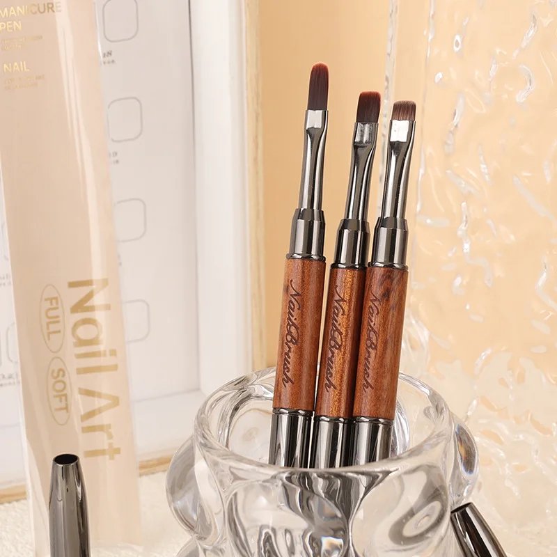 Double-end Nail Pen Brush Glue Phototherapy Pen UV Gel Liner Brush Dual End Acrylic Nail Art Painting Manicure Brushes Tool