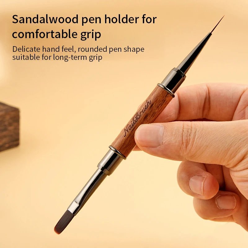 Double-end Nail Pen Brush Glue Phototherapy Pen UV Gel Liner Brush Dual End Acrylic Nail Art Painting Manicure Brushes Tool
