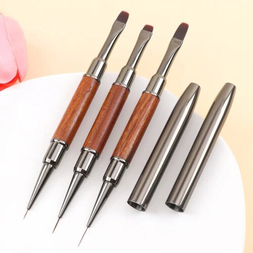 Double-end Nail Pen Brush Glue Phototherapy Pen UV Gel Liner Brush Dual End Acrylic Nail Art Painting Manicure Brushes Tool