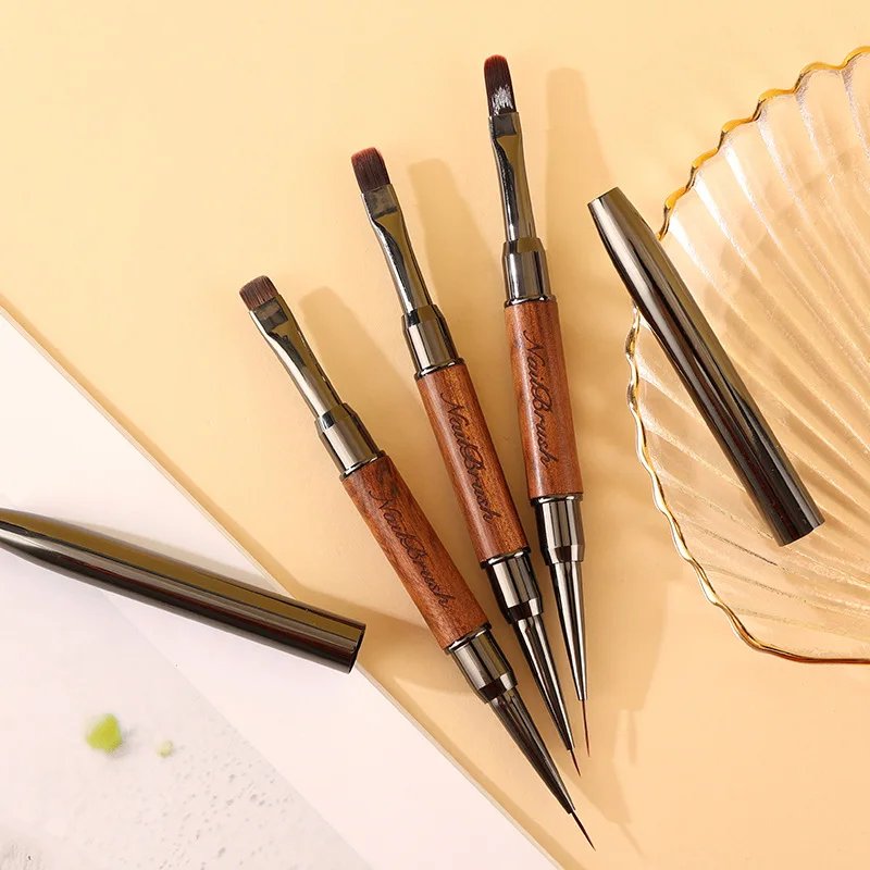 Double-end Nail Pen Brush Glue Phototherapy Pen UV Gel Liner Brush Dual End Acrylic Nail Art Painting Manicure Brushes Tool