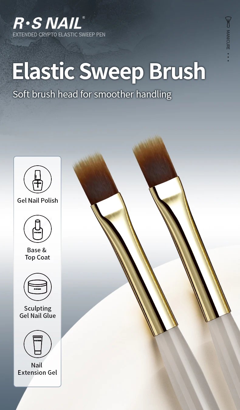 RSNAIL 1/2/5pcs Nail Art Brush Elasticity Sweep Brush DIY Gradient Nail Art Painting Pen Drawing Manicure Nail Tool Accessories