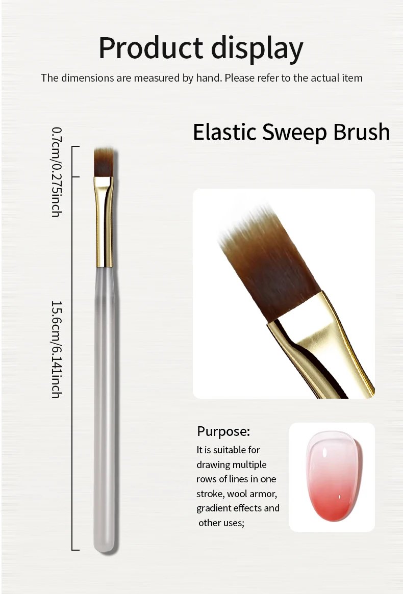 RSNAIL 1/2/5pcs Nail Art Brush Elasticity Sweep Brush DIY Gradient Nail Art Painting Pen Drawing Manicure Nail Tool Accessories