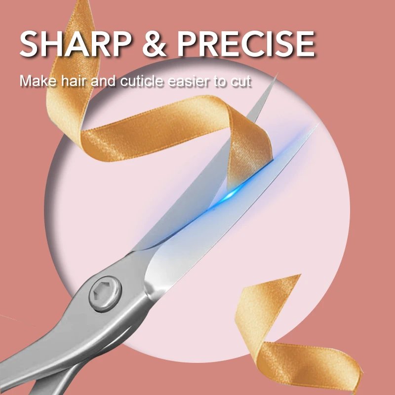 1Pc Cuticle Scissors Stainless Steel Curved Blade Small Scissors Trimming the Fingernails Eyebrow Eyelash Dry Skin Nail Scissors