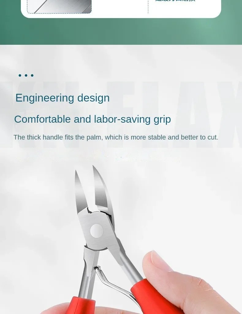 Professional Toe Nail Clippers Cutter ingrown toenail tool Thick Nail Dead Skin Dirt Remover Super Sharp Curved Blade Nail Tools