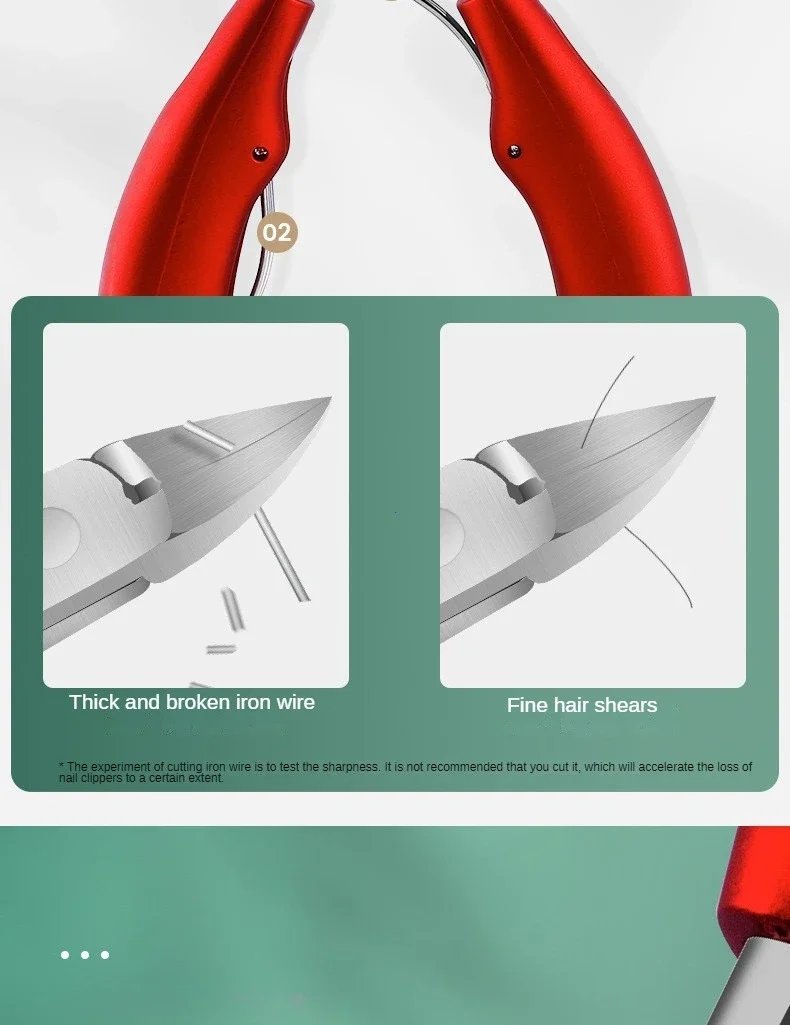 Professional Toe Nail Clippers Cutter ingrown toenail tool Thick Nail Dead Skin Dirt Remover Super Sharp Curved Blade Nail Tools