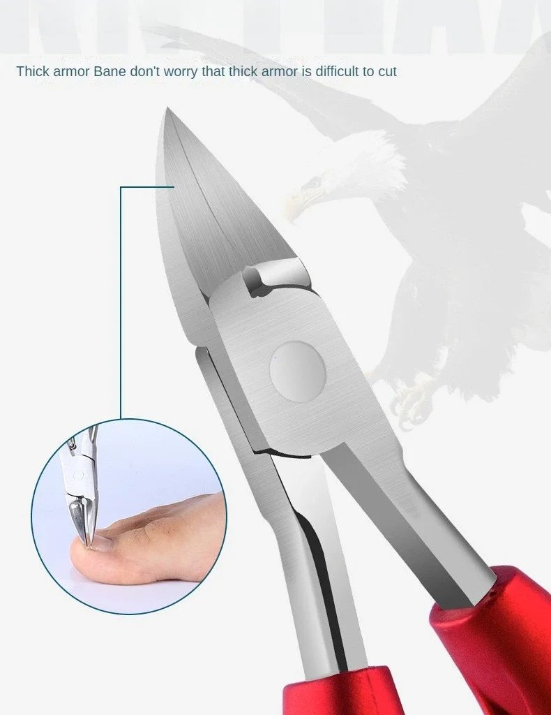 Professional Toe Nail Clippers Cutter ingrown toenail tool Thick Nail Dead Skin Dirt Remover Super Sharp Curved Blade Nail Tools