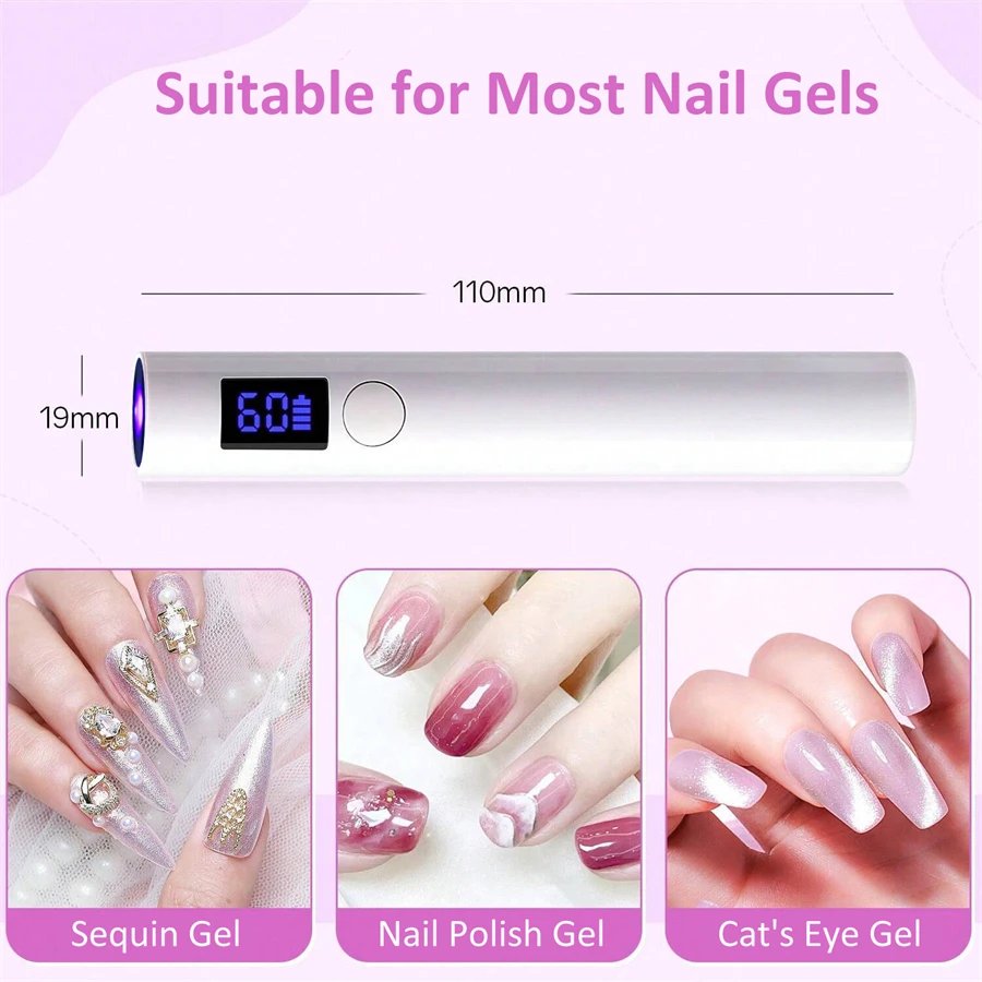 Sun Uv Led Nail Lamp Rechargeable Professional Mini Nail Dryer Uv Light Flash Cure Gel Nail Lamp Cordless For Nails Art/Uv Resin