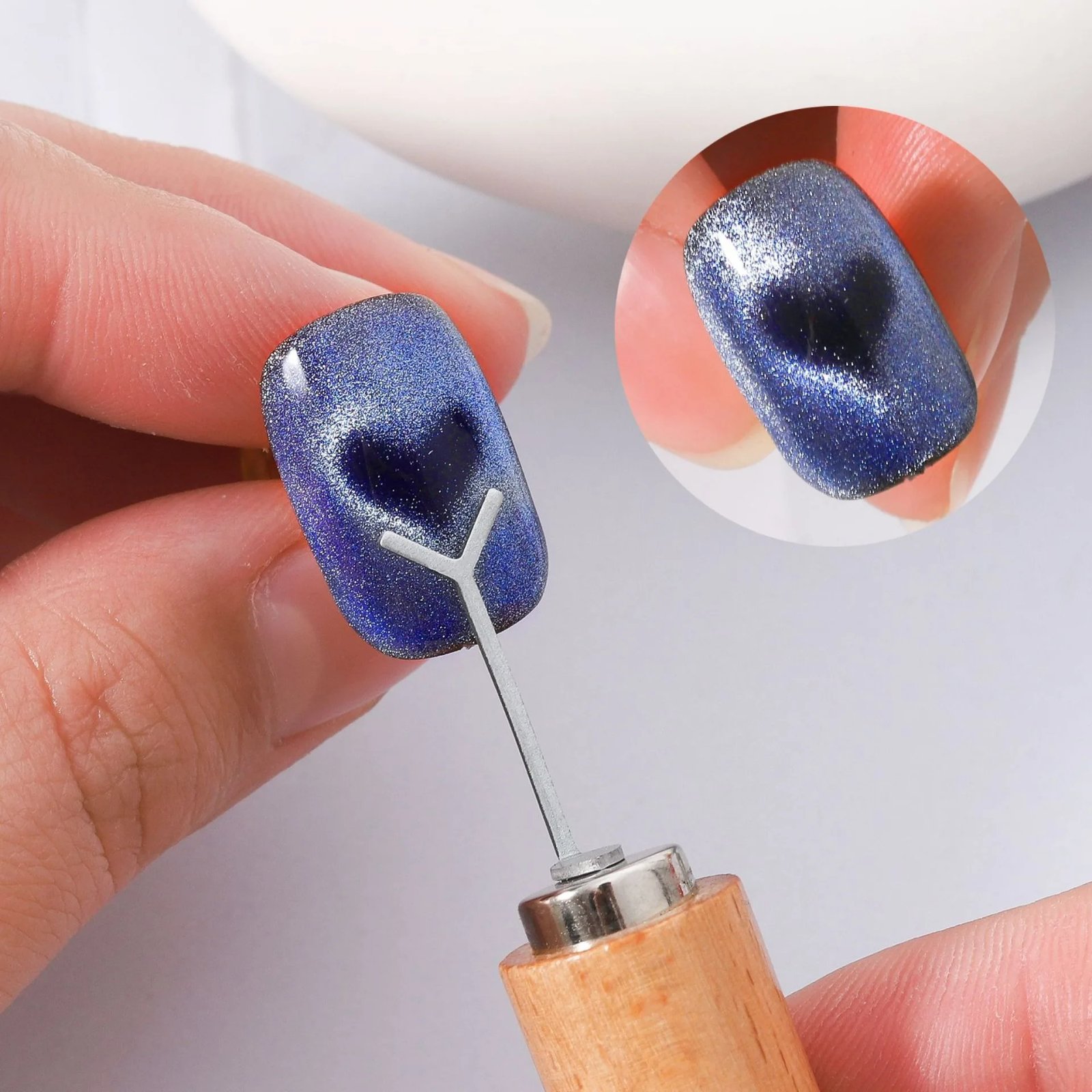 Heart Shaped Cat Eye Magnet Y-shape Cat Eye Nail Magnet Set Love Pattern Magnet Suitable for DIY Gel Polishing Magnetic Tools