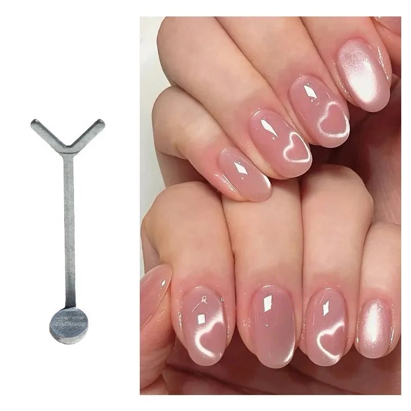 Heart Shaped Cat Eye Magnet Y-shape Cat Eye Nail Magnet Set Love Pattern Magnet Suitable for DIY Gel Polishing Magnetic Tools
