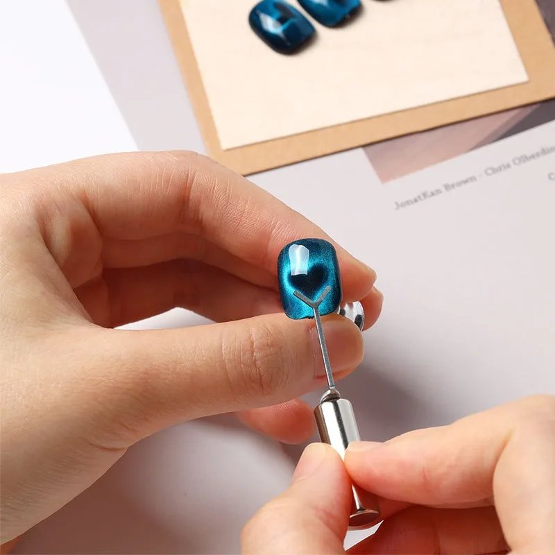 Heart Shaped Cat Eye Magnet Y-shape Cat Eye Nail Magnet Set Love Pattern Magnet Suitable for DIY Gel Polishing Magnetic Tools