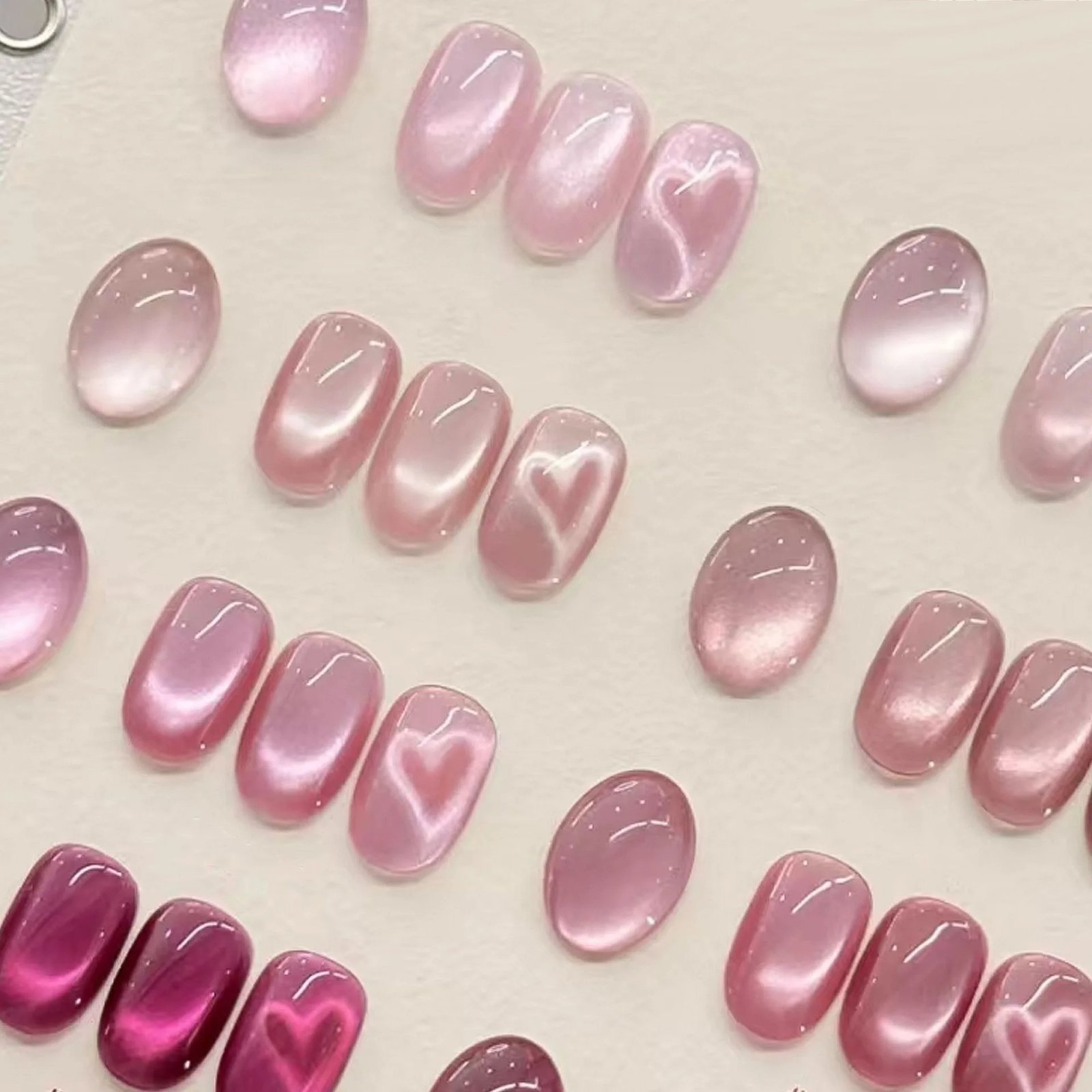 Heart Shaped Cat Eye Magnet Y-shape Cat Eye Nail Magnet Set Love Pattern Magnet Suitable for DIY Gel Polishing Magnetic Tools
