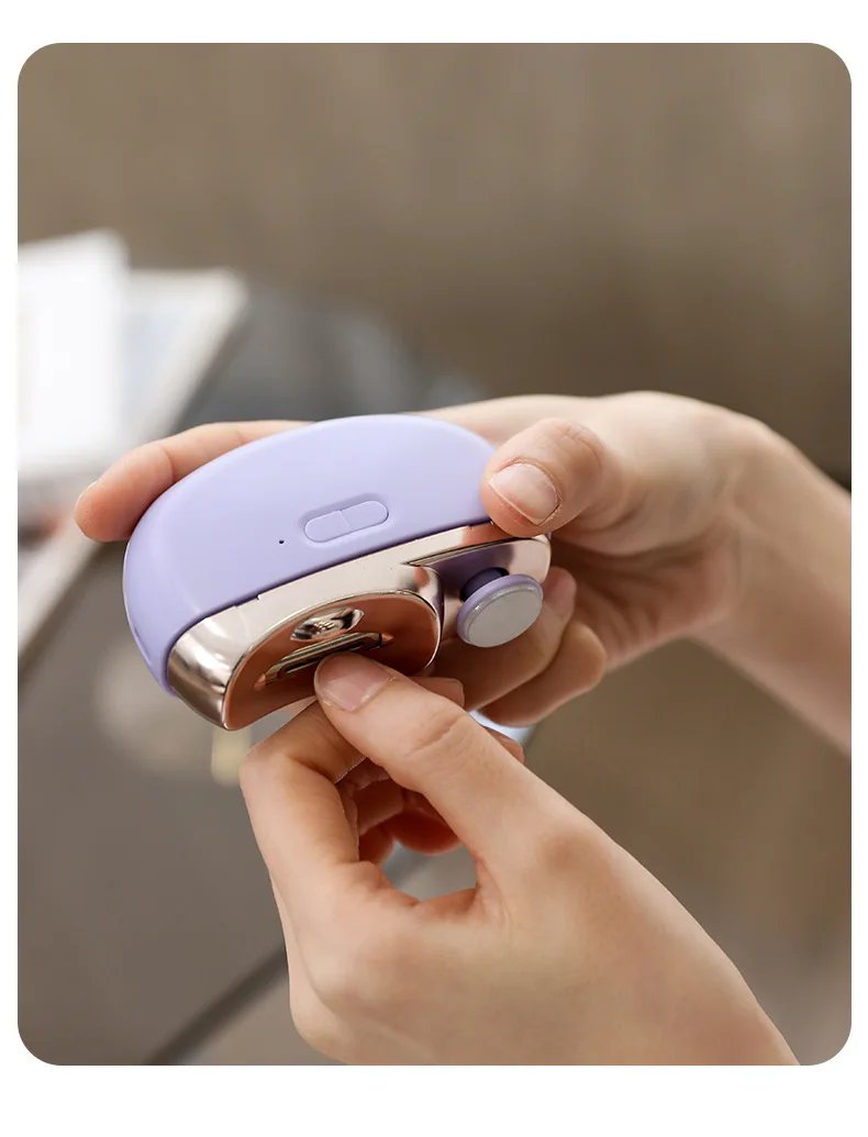 Electric Nail Clipper Grinding and Polishing with Light Automatic Nail Trimmer Rechargeable Nail Cutter Manicure for Baby Adult