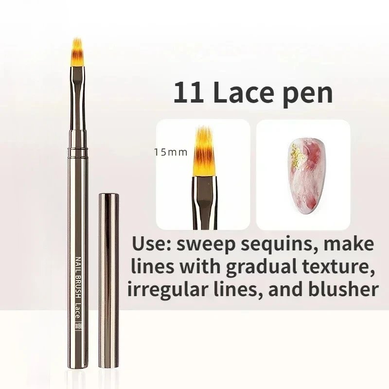 Nails Art Liner Brushes Elongated Lines Striping Drawing Painting  6/9/12/15/18/25mm Nail Design Pen Professional Manicure Tool