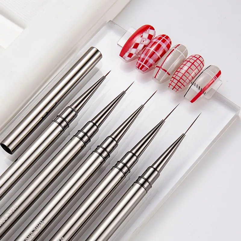 Nails Art Liner Brushes Elongated Lines Striping Drawing Painting  6/9/12/15/18/25mm Nail Design Pen Professional Manicure Tool