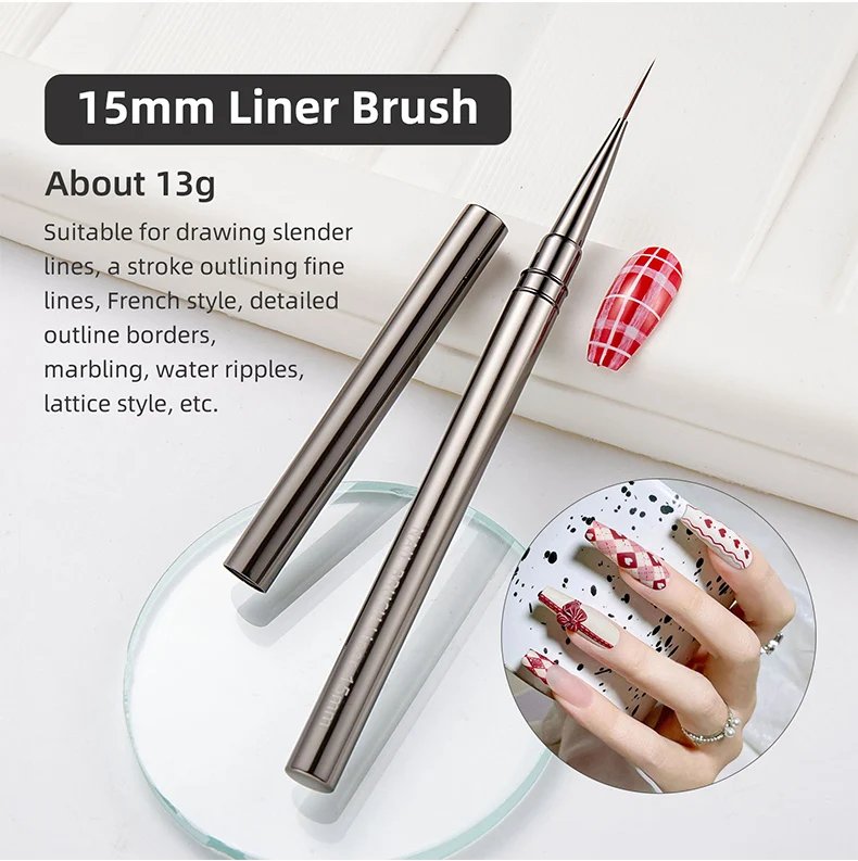 Nails Art Liner Brushes Elongated Lines Striping Drawing Painting  6/9/12/15/18/25mm Nail Design Pen Professional Manicure Tool