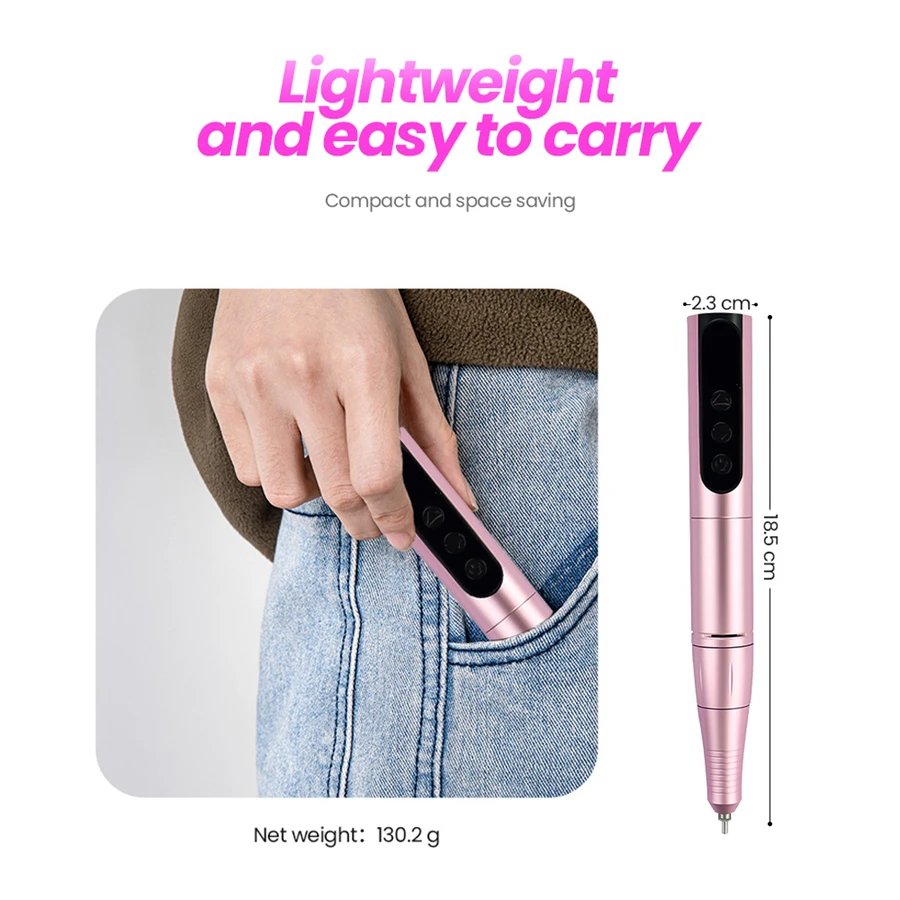 35000 Rpm E File Electric Nail Drill Machine for Nails Art,Nail Drilling Machine Electric Nail File Cordless Manicure Machine