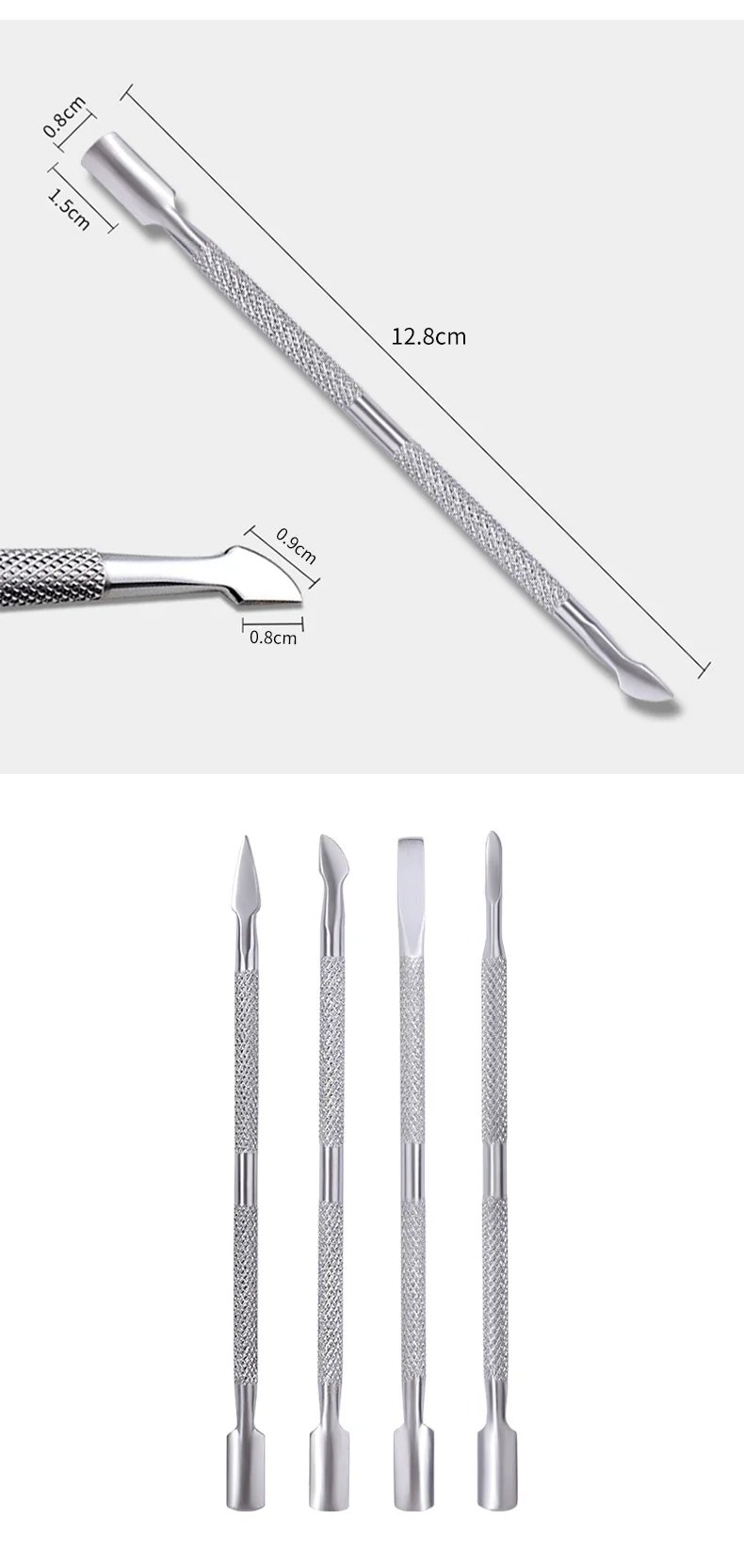Double-ended Stainless Steel Cuticle Pusher Dead Skin Push Remover For Pedicure Manicure Nail Art Cleaner Care Tool