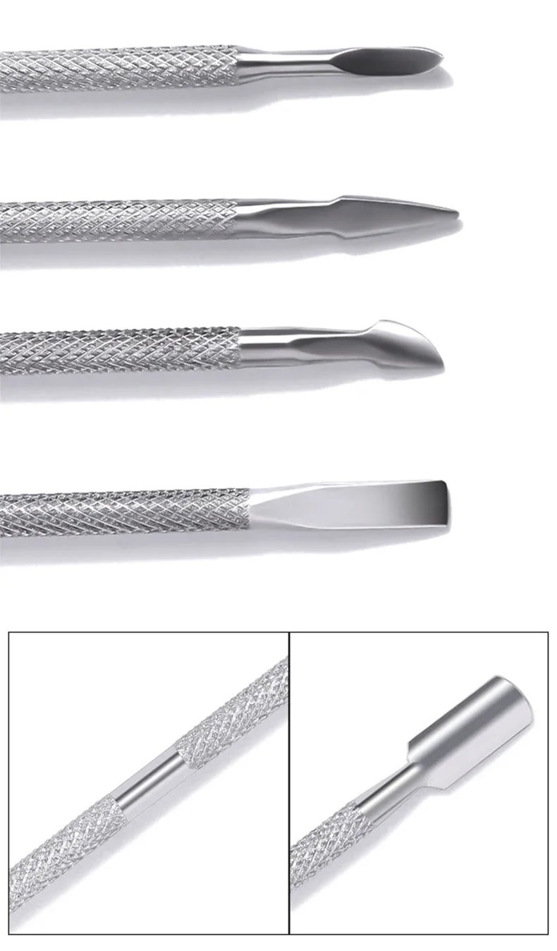 Double-ended Stainless Steel Cuticle Pusher Dead Skin Push Remover For Pedicure Manicure Nail Art Cleaner Care Tool