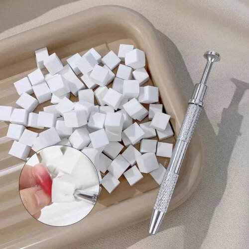 50Pcs Square Nail Art Sponge Set Gradient Nail Brushes Gel Polish Design Nail Sponge Grab Pen Manicure Supplies 229w