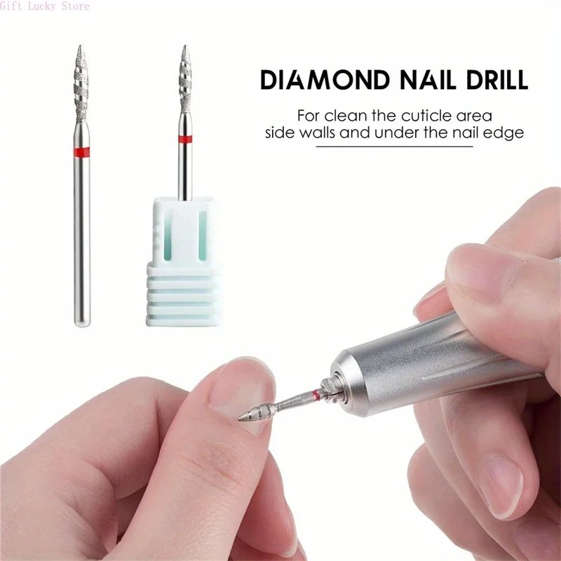 1/2Pcs/Box Tornado Flame Diamond Nail Drill Bit Milling Cutters Pedicure Diamond Burrs for Electric Polisher Accessories Tools 1/2Pcs/Box Tornado Flame Diamond Nail Drill Bit Milling Cutters Pedicure Diamond Burrs for Electric Polisher Accessories Tools