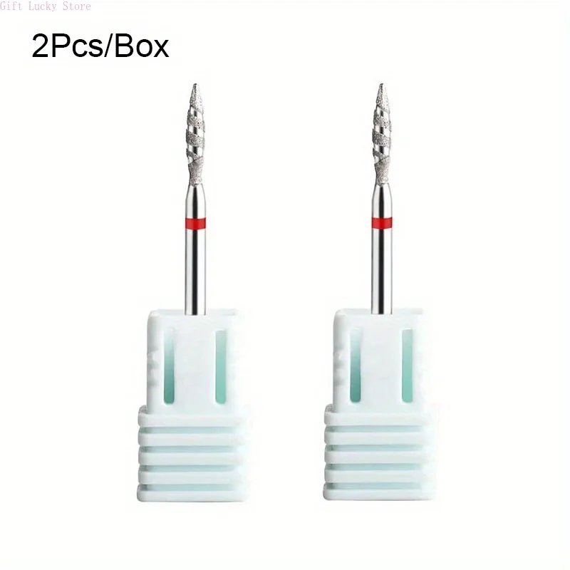 1/2Pcs/Box Tornado Flame Diamond Nail Drill Bit Milling Cutters Pedicure Diamond Burrs for Electric Polisher Accessories Tools - Image 6