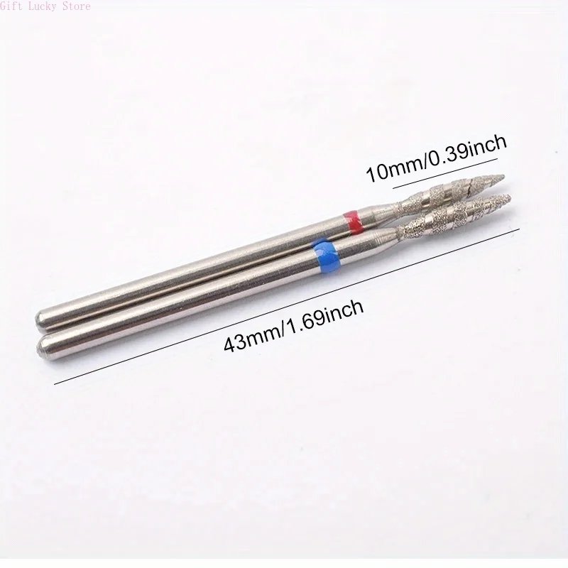 1/2Pcs/Box Tornado Flame Diamond Nail Drill Bit Milling Cutters Pedicure Diamond Burrs for Electric Polisher Accessories Tools - Image 4