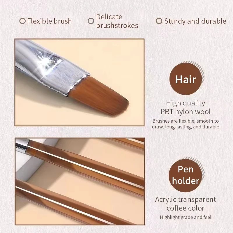 9PCS UV Gel Nail Brush Liner DIY Painting Pen Manicure Acrylic Drawing Brush for Nail Art Design Nails Tip Display Painting Tool