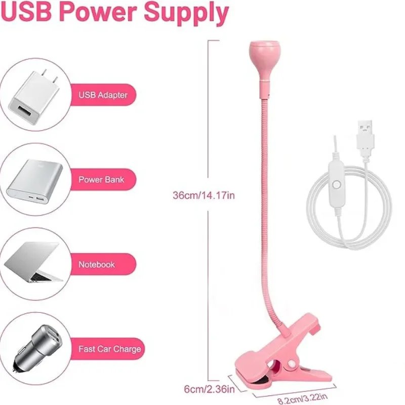 Nail Dryer Light UV Nail lamp 395nm Wavelength Clip-on Desk Mini USB For Gel Nails ongle Manicure Salon Tools