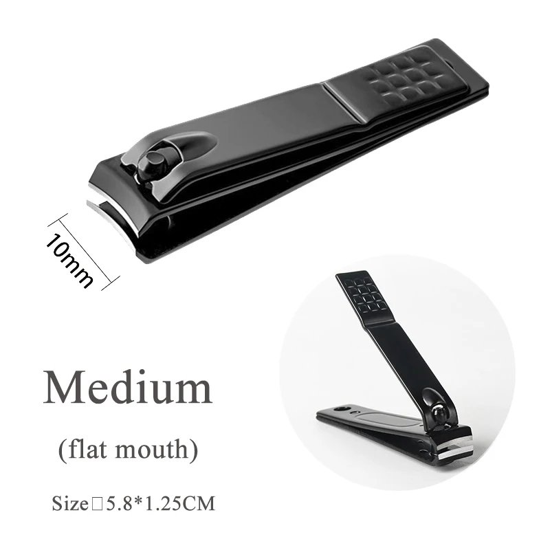 1PC Black Nail Clippers Stainless Steel Nail Cutter Thick Scissor Plier Toenail Fingernail Professional Manicure Trimmer NailArt