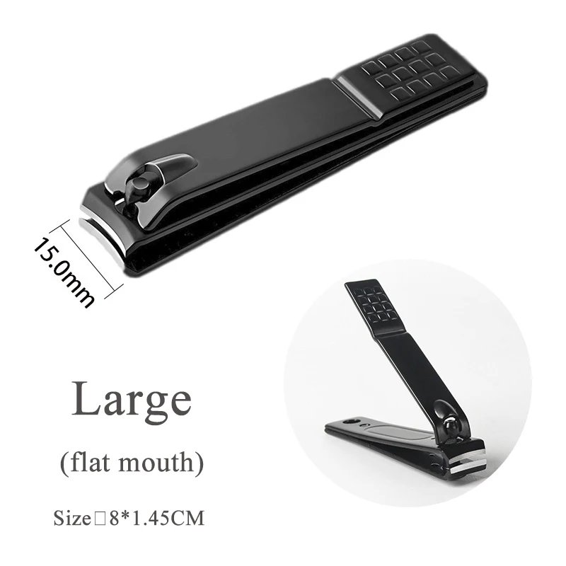1PC Black Nail Clippers Stainless Steel Nail Cutter Thick Scissor Plier Toenail Fingernail Professional Manicure Trimmer NailArt