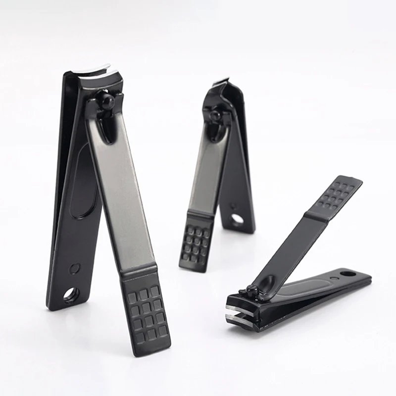 1PC Black Nail Clippers Stainless Steel Nail Cutter Thick Scissor Plier Toenail Fingernail Professional Manicure Trimmer NailArt