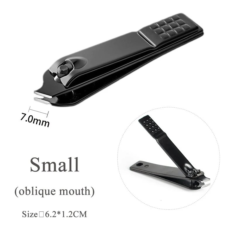 1PC Black Nail Clippers Stainless Steel Nail Cutter Thick Scissor Plier Toenail Fingernail Professional Manicure Trimmer NailArt