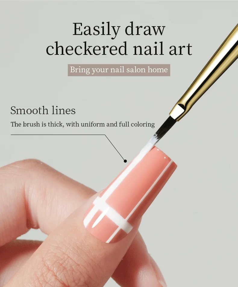 RSNAIL Nail Art Brush Checker Nail Drawing Painting Line Brush Nail Art Tool Acrylic Painting Brushes DIY Design Manicure Tools