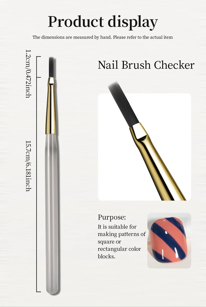 RSNAIL Nail Art Brush Checker Nail Drawing Painting Line Brush Nail Art Tool Acrylic Painting Brushes DIY Design Manicure Tools