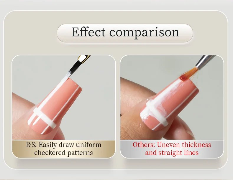 RSNAIL Nail Art Brush Checker Nail Drawing Painting Line Brush Nail Art Tool Acrylic Painting Brushes DIY Design Manicure Tools