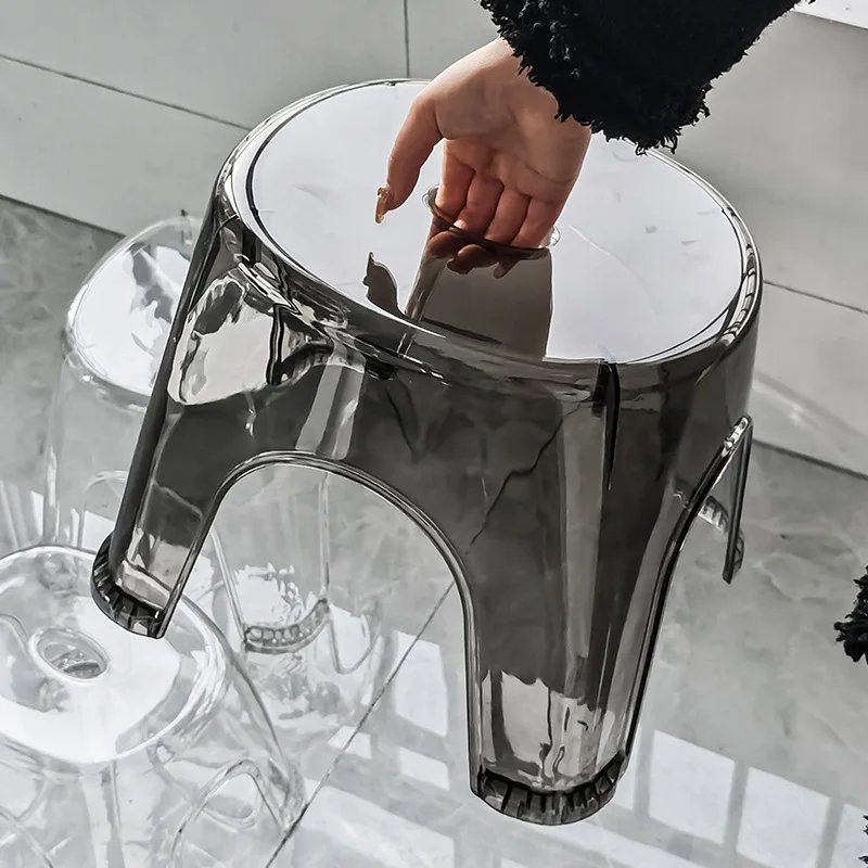 Acrylic Bathroom Shower Non-slip Stool Transparent Small Low Stool for Kids Home Living Room Bathroom Simple Modern Furniture - Image 6