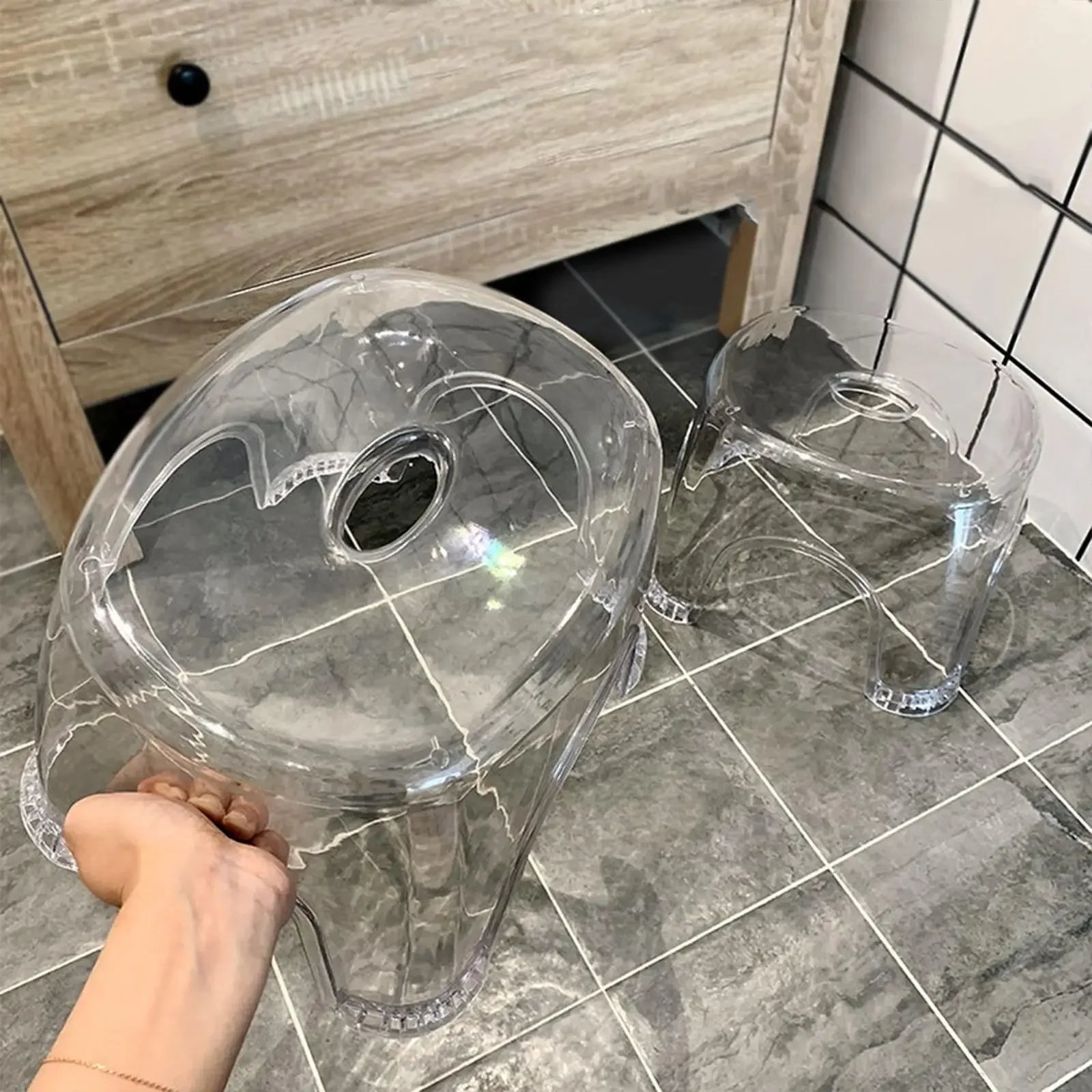 Acrylic Bathroom Shower Non-slip Stool Transparent Small Low Stool for Kids Home Living Room Bathroom Simple Modern Furniture - Image 3