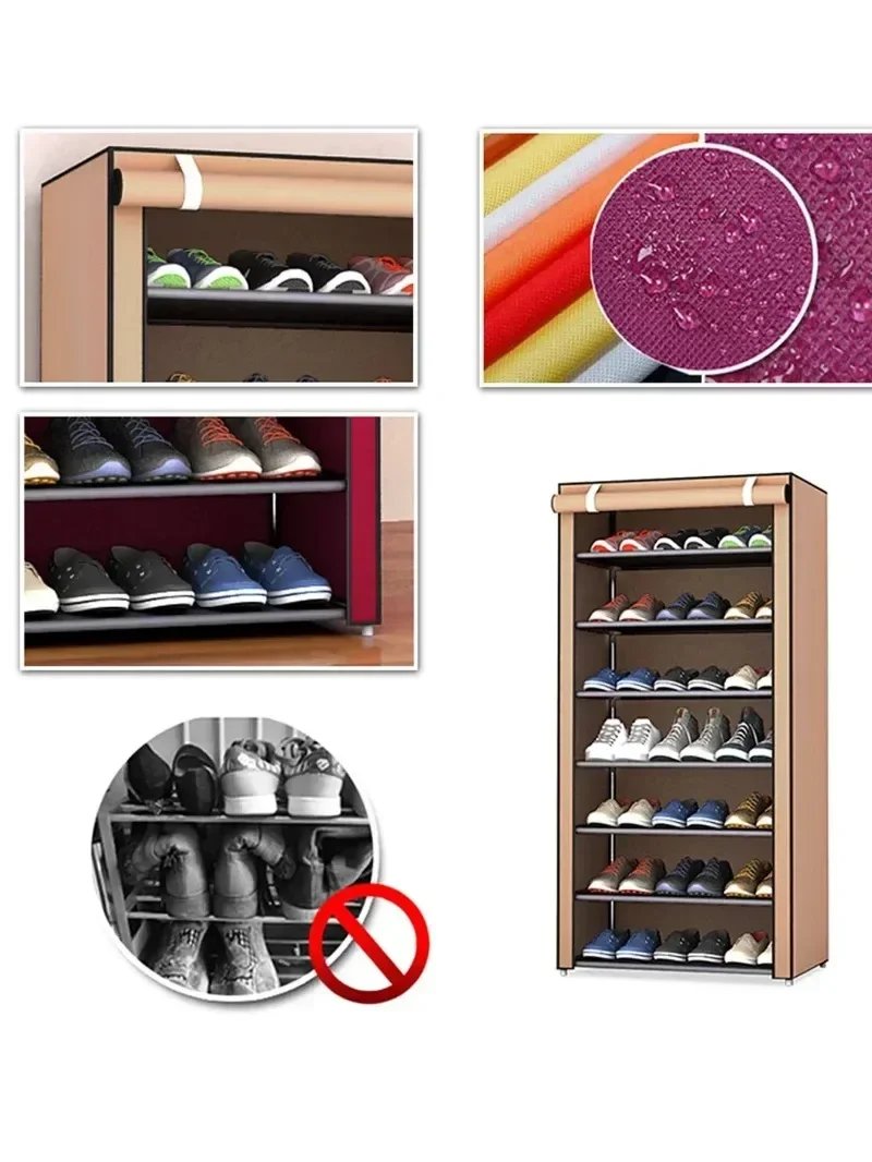 Household corridor storage cabinet shoe rack fabric dustproof shoe cabinet economical multi-layer furniture minimalist furniture