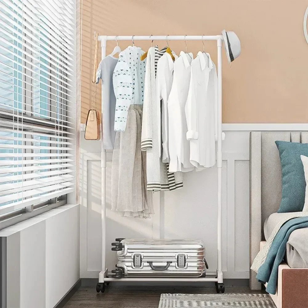 Clothes Hanger Movable and Extendable Floor Standing Wheels Bedroom Extendable Storage Household Items Living Room Furniture