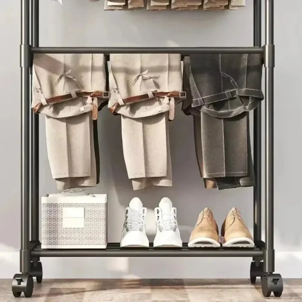 Clothes Hanger Movable and Extendable Floor Standing Wheels Bedroom Extendable Storage Household Items Living Room Furniture