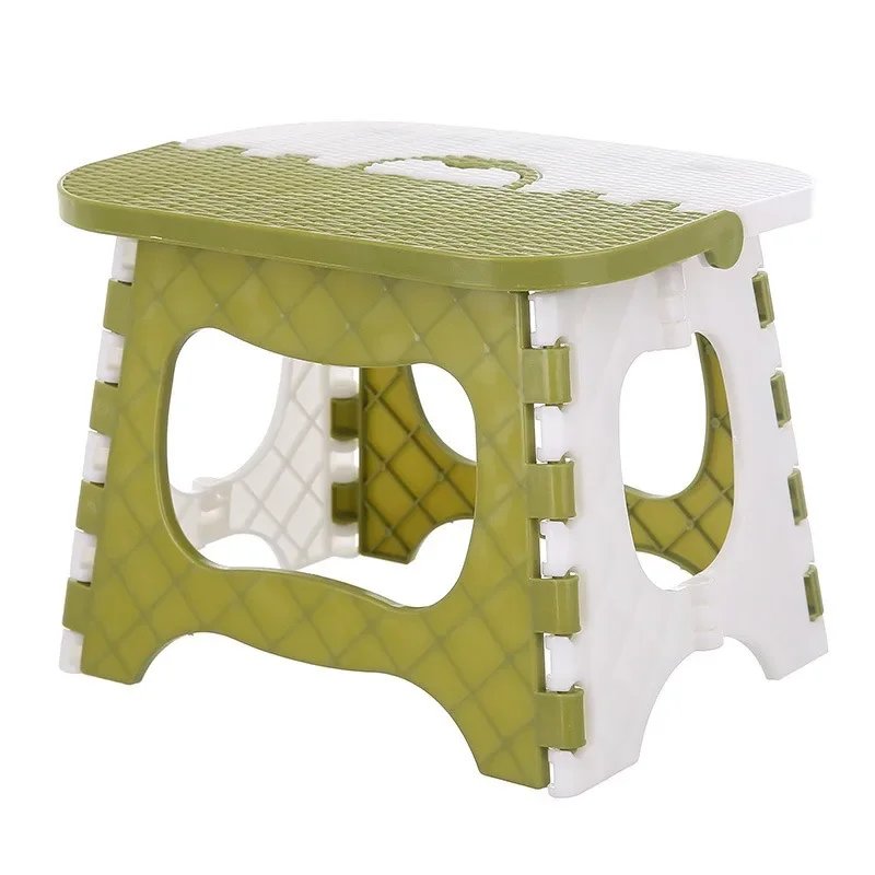 Lightweight portable thickened plastic folding stool - great for kids, great train stool, and space-saving furniture