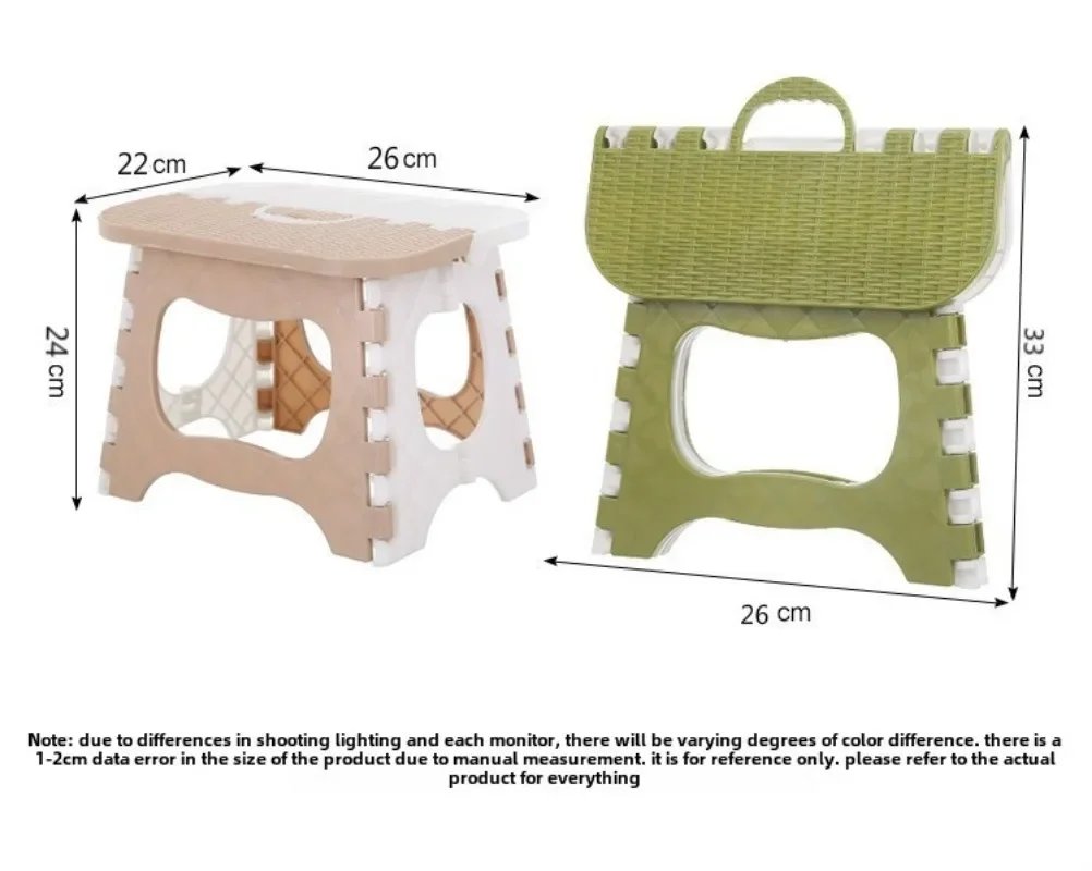 Lightweight portable thickened plastic folding stool - great for kids, great train stool, and space-saving furniture
