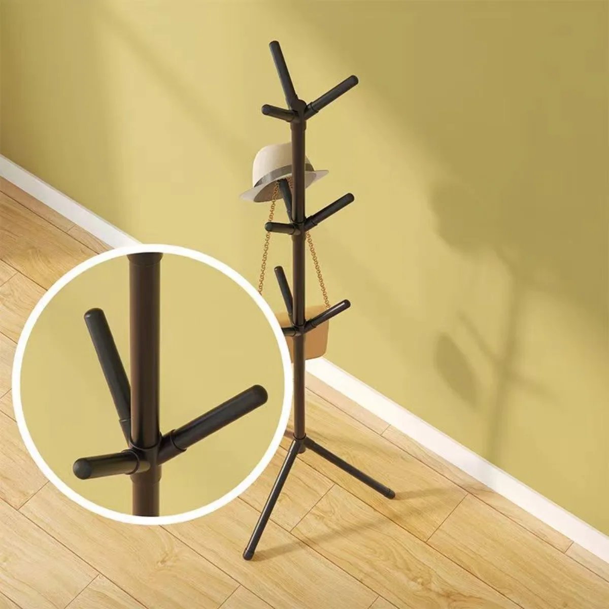 Clothes and Hats Rack Floor To Floor Bedroom Coat Hook Bedroom Vertical Tree Branch Shape Holder Hat Scarf Handbag Storage Hange - Image 5